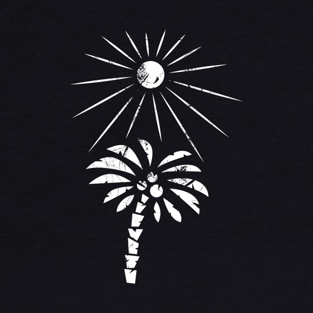 Palm Tree and Sun Minimal  Design by JDP Designs